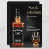 Aged to Perfection Whiskey Bottle Custom Birthday 招待状 (正面/裏面)