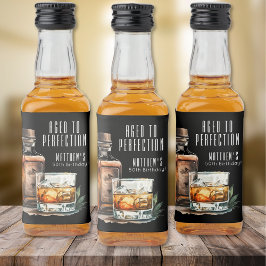 Aged To Perfection Whiskey Men's Birthday リキュールボトルラベル