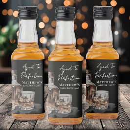 Aged To Perfection Whiskey Men's Birthday Party リキュールボトルラベル