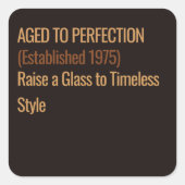 Aged to Perfection | Whisky Birthday スクエアシール (正面)