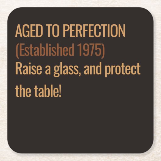 Aged to Perfection | Whisky Birthday スクエアペーパーコースター (正面)