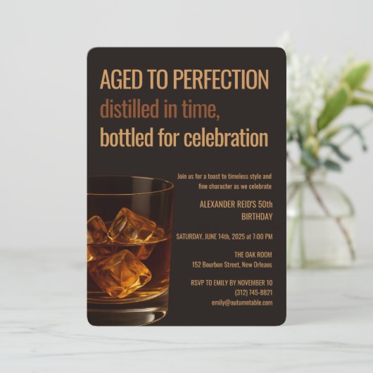 Aged to Perfection | Whisky Birthday 招待状 (スタンド正面)