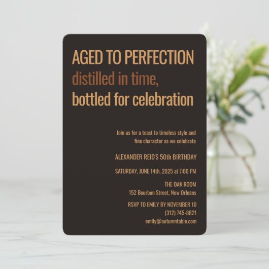 Aged to Perfection | Whisky Birthday 招待状 (スタンド正面)