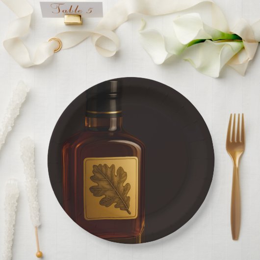 Aged to Perfection Whisky Birthday Celebration ペーパープレート (ウェディング)