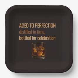 Aged to Perfection Whisky Birthday Celebration ペーパープレート