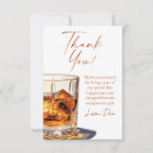 Aged To Perfection Whisky Glass Birthday Party サンキューカード (正面)