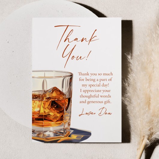 Aged To Perfection Whisky Glass Birthday Party サンキューカード