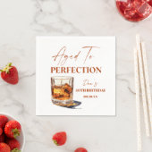Aged To Perfection Whisky Glass Birthday Party スタンダードカクテルナプキン (インサイチュ)