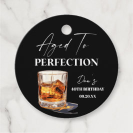 Aged To Perfection Whisky Glass Birthday Party フェイバータグ