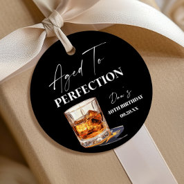 Aged To Perfection Whisky Glass Birthday Party フェイバータグ
