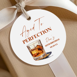 Aged To Perfection Whisky Glass Birthday Party フェイバータグ