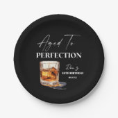 Aged To Perfection Whisky Glass Birthday Party ペーパープレート (正面)
