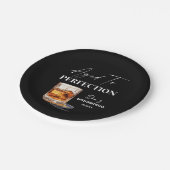Aged To Perfection Whisky Glass Birthday Party ペーパープレート (アングル)