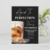 Aged To Perfection Whisky Glass Birthday Party 招待状 (スタンド正面)