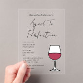 Aged To Perfection Wine 50th Birthday Invitation アクリル招待状 (インサイチュ (ポータブル))