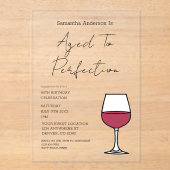 Aged To Perfection Wine 50th Birthday Invitation アクリル招待状 (正面)