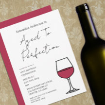 Aged To Perfection Wine 60th Birthday Invitation