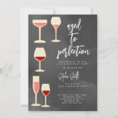 Aged to perfection wine birthday party  招待状 (正面)