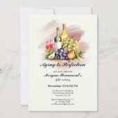 Aged to Perfection Wine Themed 40th Birthday Party 招待状 (正面)