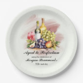 Aged to Perfection Wine Themed 50th Birthday Party ペーパープレート (正面)