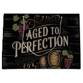 Aged to Perfection with Rustic Barrel Theme Design ラージペーパーバッグ (正面)