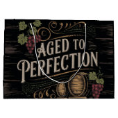 Aged to Perfection with Rustic Barrel Theme Design ラージペーパーバッグ (裏面)
