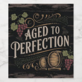 Aged to Perfection with Rustic Barrel Theme Design ワインラベル (シングルラベル)