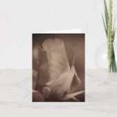 Aged Vintage Sepia Rosebud Flower Note カード (正面)
