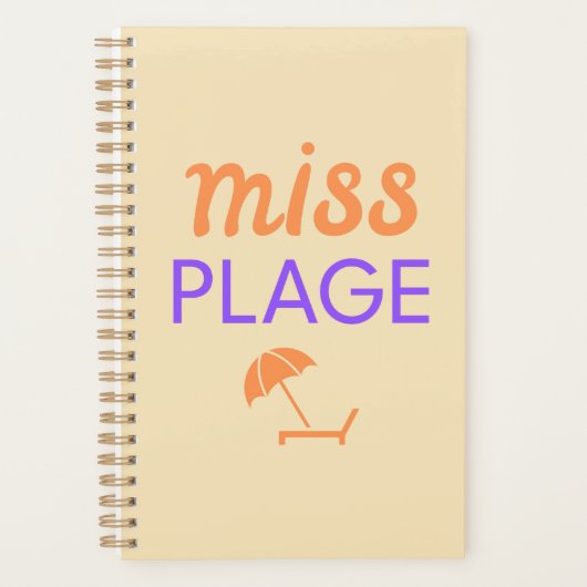 Agenda Miss Plage. Idée cadeau Vacances プランナー手帳 (正面)