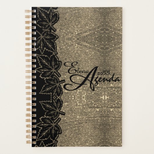 Agenda personalizada con hojas de purpurina プランナー手帳 (正面)