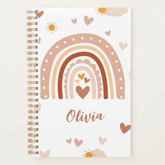 Agenda Personnalisé Arc en Ciel Prénom プランナー手帳 (正面)