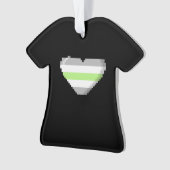 Agenderのプライド8ビットピクセルハート オーナメント (正面)