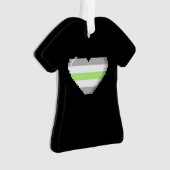 Agenderのプライド8ビットピクセルハート オーナメント (正面)