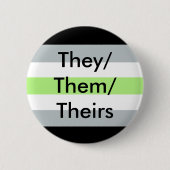 Agenderの旗それらまたはそれらまたは彼等の物ボタン 缶バッジ (正面)