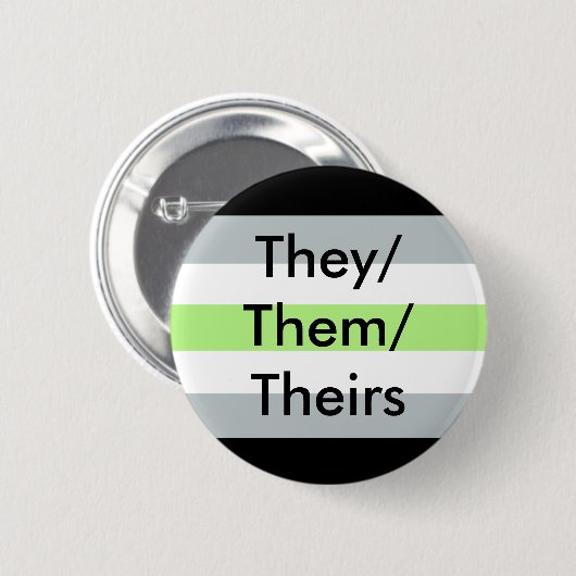 Agenderの旗それらまたはそれらまたは彼等の物ボタン 缶バッジ (正面&裏面)