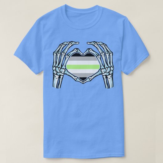 Agenderゲイスケルトン非バイナリ性別  tシャツ (デザイン正面)
