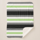 Agenderプライド、LGBTQプライド、ブラックグレーとグリーン シェルパブランケット (正面)