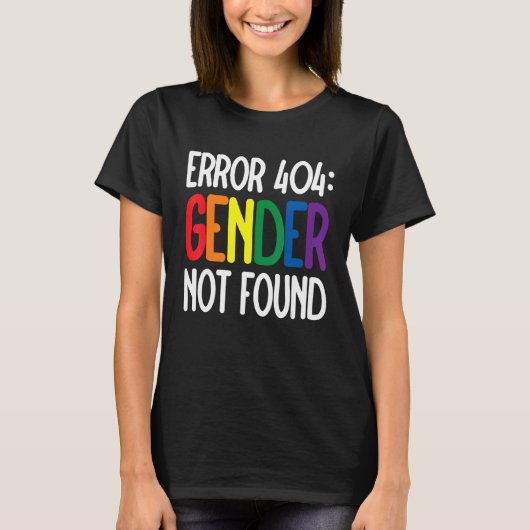 Agender非バイナリプライドエラー404性別が見つからない Tシャツ (正面)