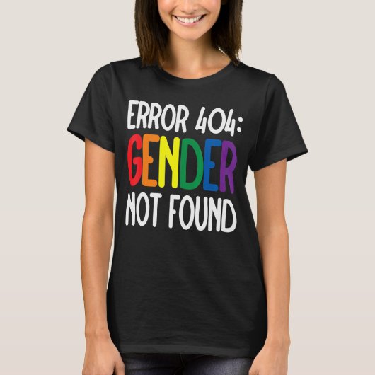Agender非バイナリプライドエラー404性別が見つからない Tシャツ (正面)