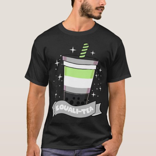 Agender Bubble Tea Agenderプライドアドベンチャームスタン Tシャツ (正面)