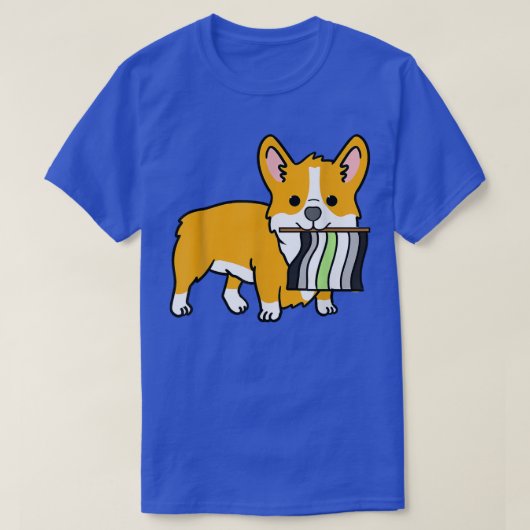 Agender Corgi Agender Pride Flag Tシャツ (デザイン正面)