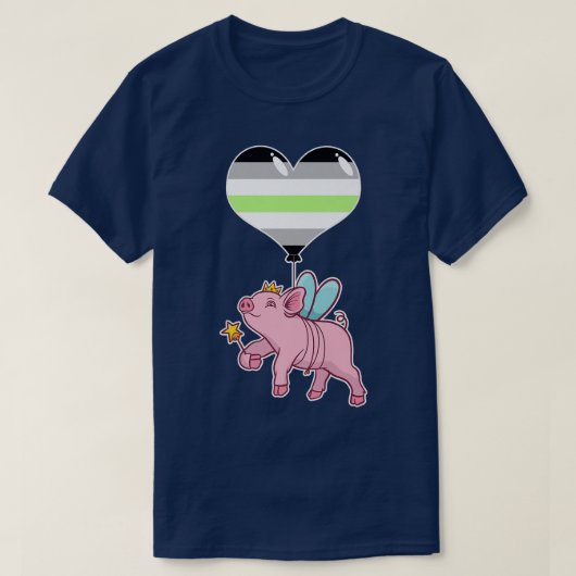 Agender Pig FairyNonbinary Gender Tシャツ (デザイン正面)
