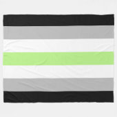 Agender Pride Flag – アジェンダー 身元 LGBTQIA+ フリースブランケット (正面(横))
