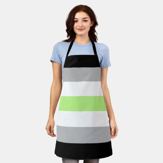 Agender Pride Flag – Agender Identity LGBTQIA+  エプロン (着用した状態)