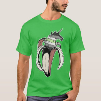 Agender Unicorn Banana LGBTプライド国旗 Tシャツ