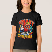 Agent Apple | かわいい新学期マスコットデザイン トライブレンドTシャツ (正面)