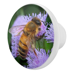 Ageratumの陶磁器のノブの蜂蜜の蜂 セラミックノブ