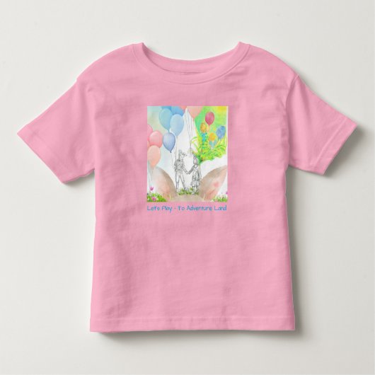 Ages 2-6 yrs Let's Play - To Adventure Land Tshirt トドラーTシャツ (正面)