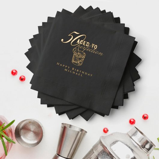 Aggreeted to Complementsカクテル50thバースデーパーティー 箔ナプキン