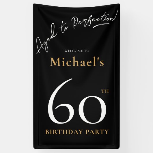 Aggreeted to Completeness Black金ゴールド60th Birthday  横断幕 (縦)